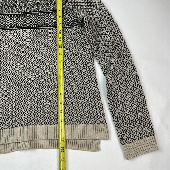 GAP Sweater Pullover Fair Isle Cotton Wool Blend Black Tan - Picture 7 of 11